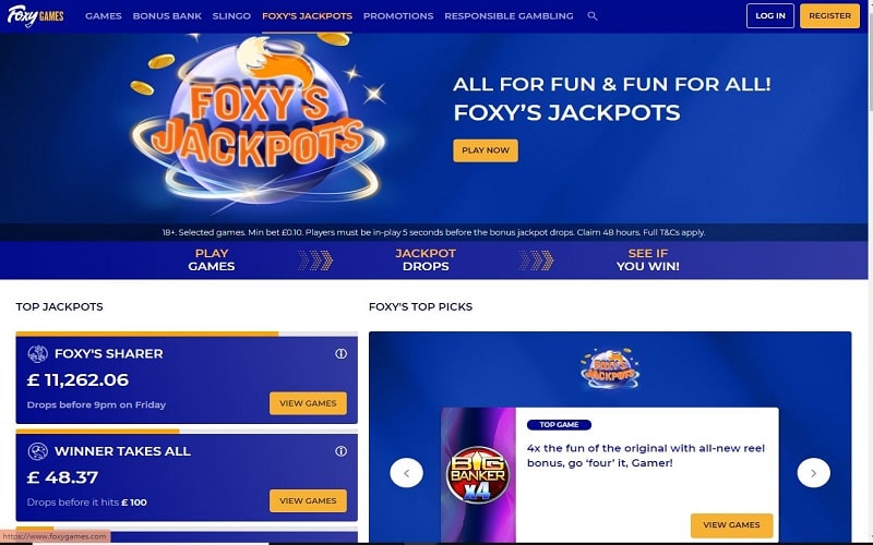 Foxy games jackpots